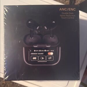 Black Wireless Earbuds with ANC/ENC